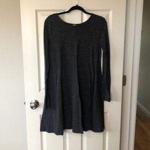 Old Navy - Long Sleeve Swing Dress - Heathered Gray